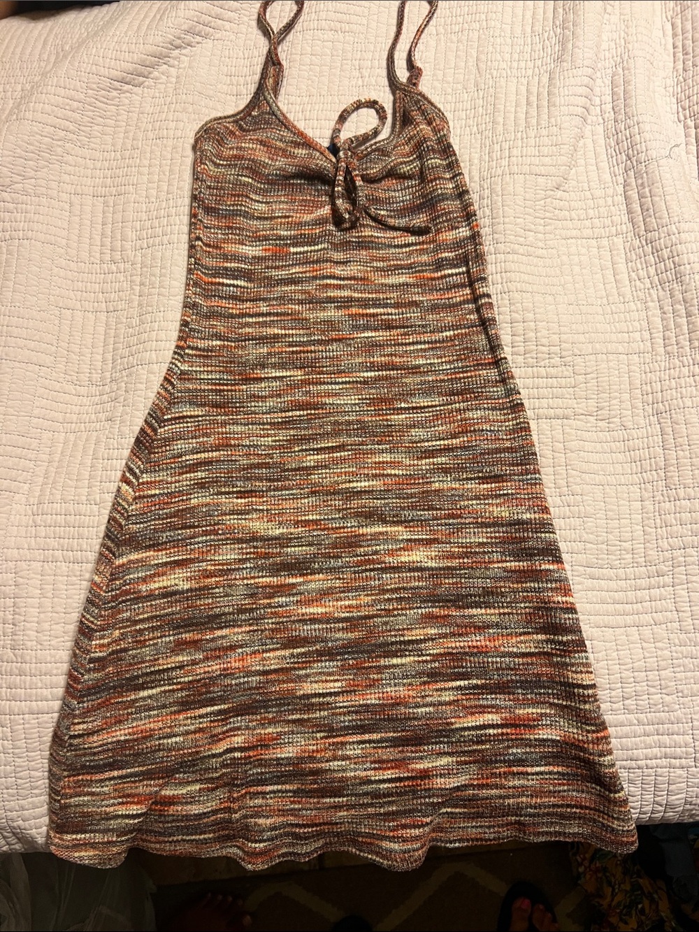 Aeropostale Multicolor Knit Spaghetti-Strap Mini Dress